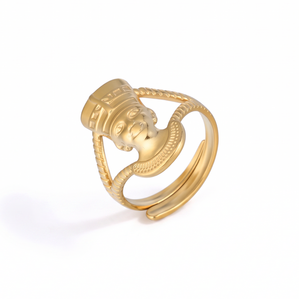 The Pharaoh – 18K Gold Ancient Portrait Ring