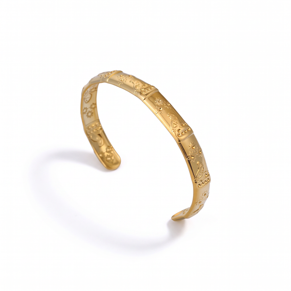 The Heritage – 18K Gold Ornate Bangle Bracelet