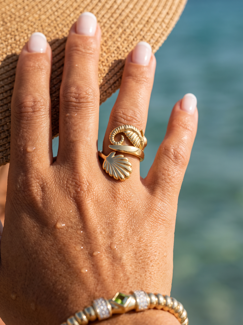 The Seahorse – 18K Gold Ocean Ring