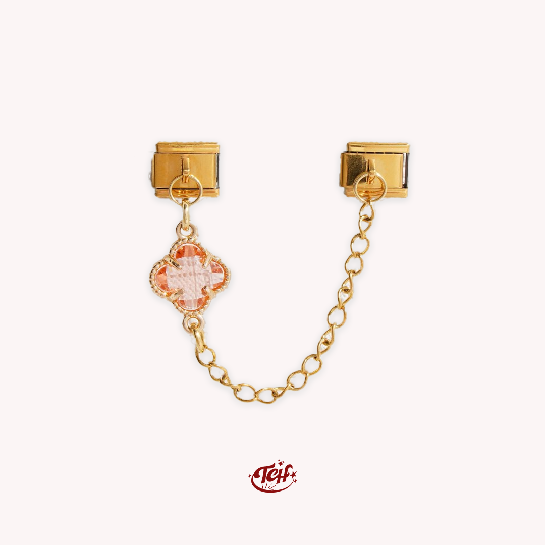 The Flower Clover Double Pendant Charm | Gold