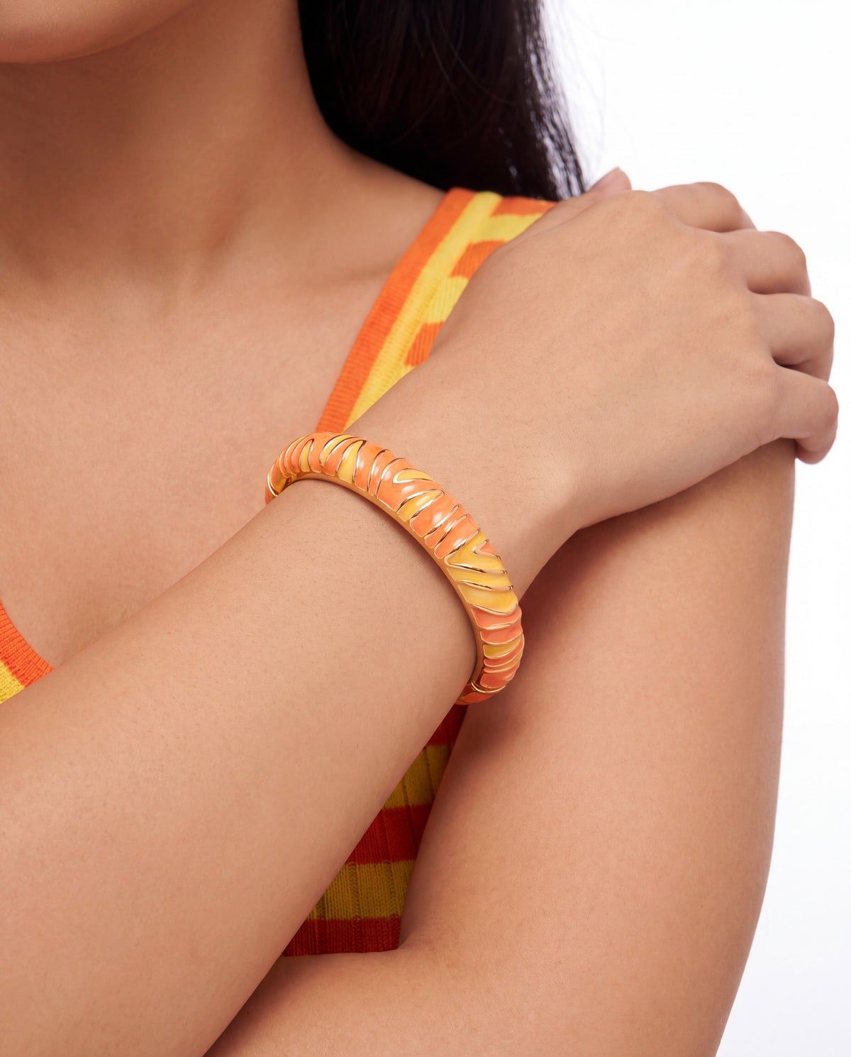 The Golden Sunray Ribbed Bangle