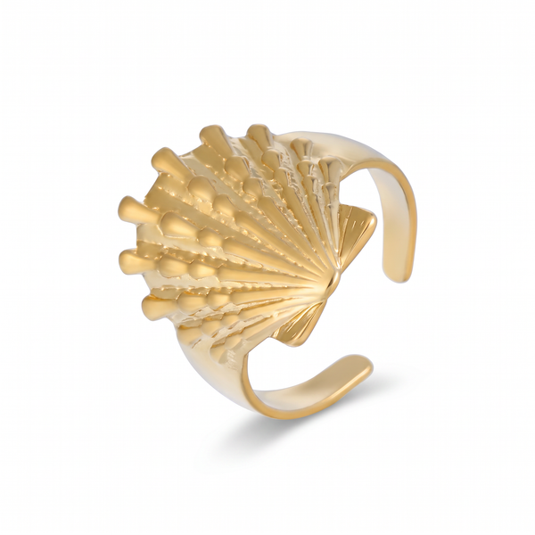 The Scallop – 18K Gold Shell Cuff Ring