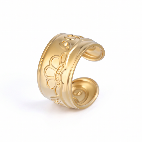 The Ornate – 18K Gold Baroque Cuff Ring