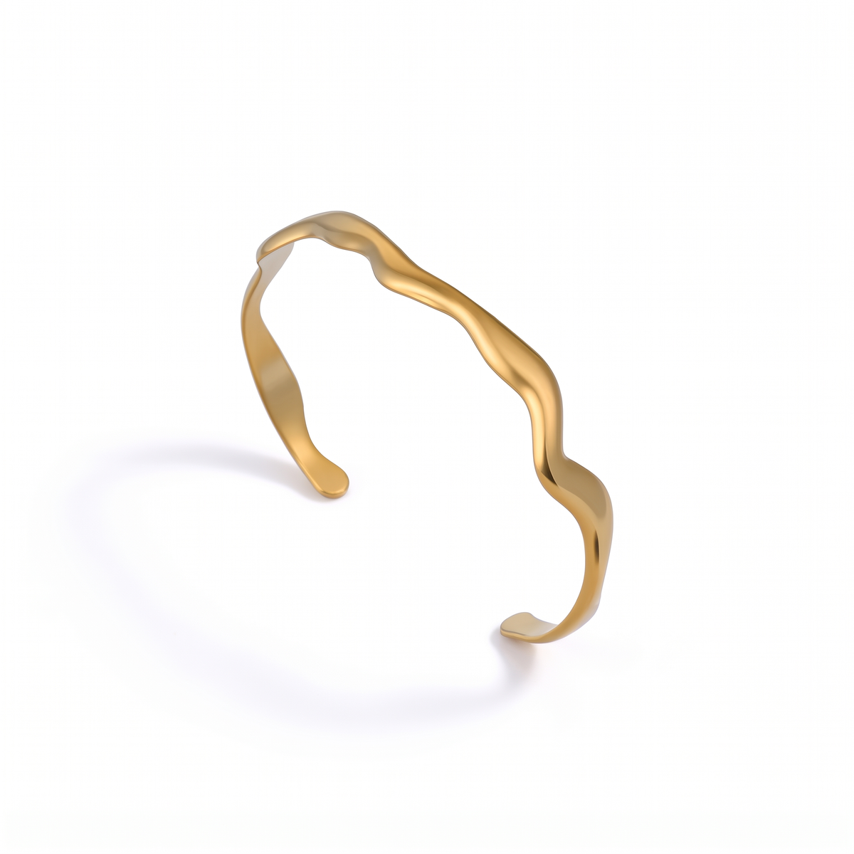 The Serpent – 18K Gold Sculptural Bangle Bracelet