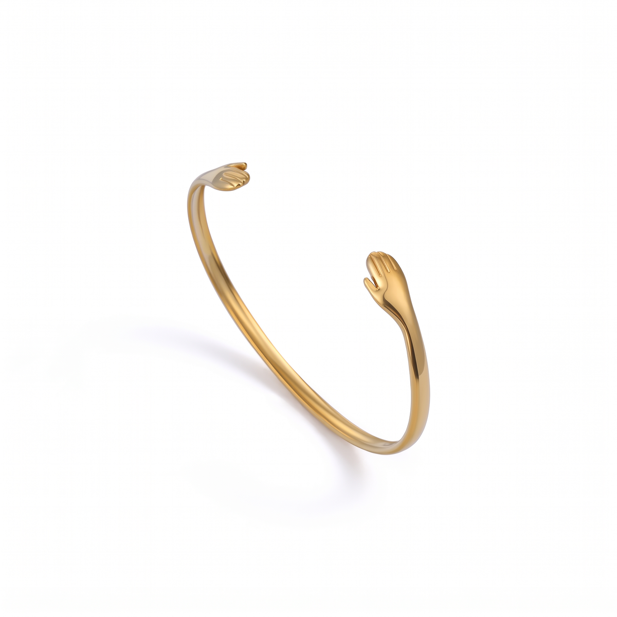 The Embrace – 18K Gold Hand Bangle Bracelet