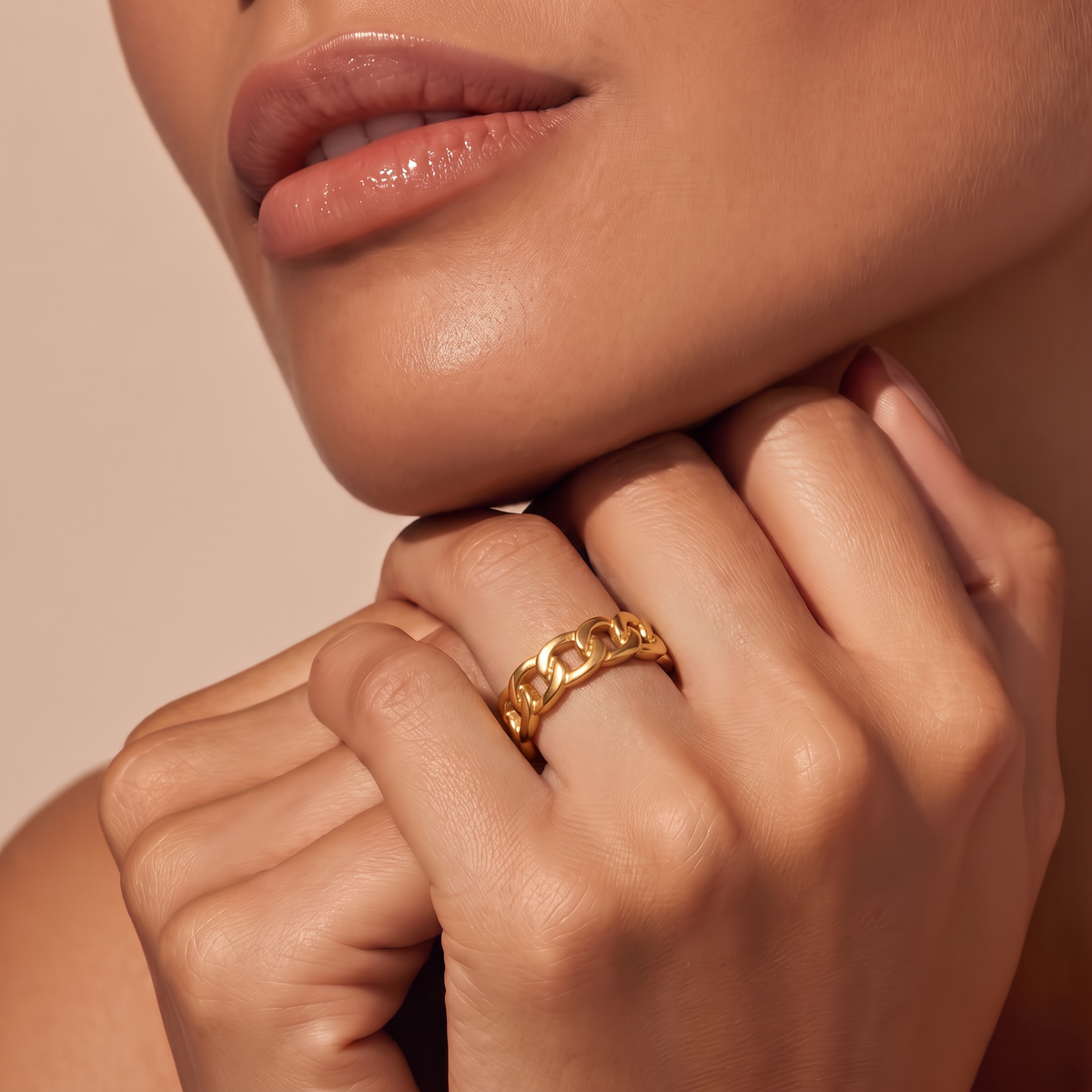 The Chain – 18K Gold Link Cuff Bracelet