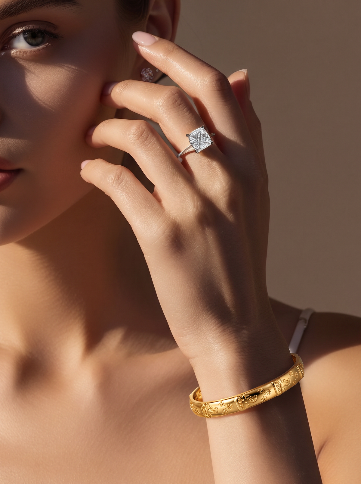 The Heritage – 18K Gold Ornate Bangle Bracelet