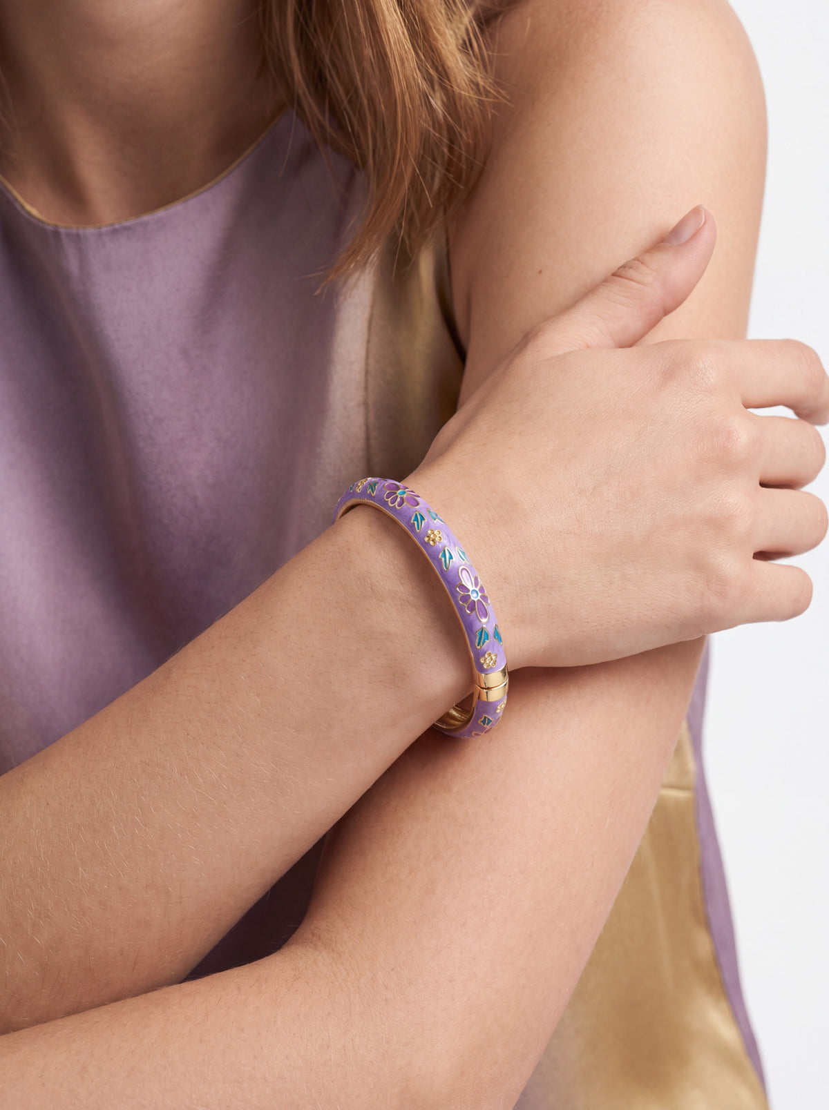 The Lavender Bloom Enamel Bangle