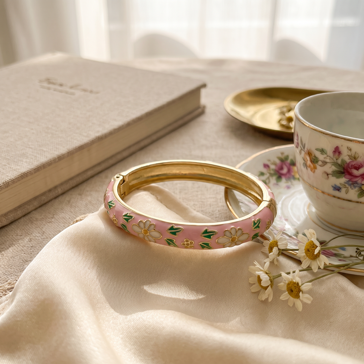 The Daisy Garden Gold Bangle