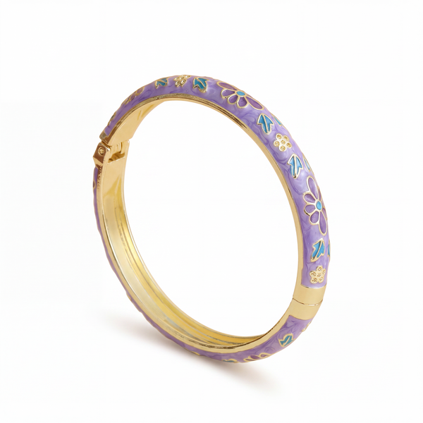 The Lavender Bloom Enamel Bangle