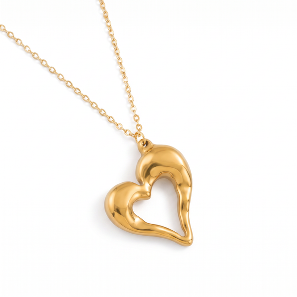 The Modern Heart Gold Pendant Necklace